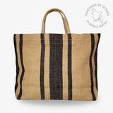 Sac en jute - Naturel/Noir (60x40x15cm)