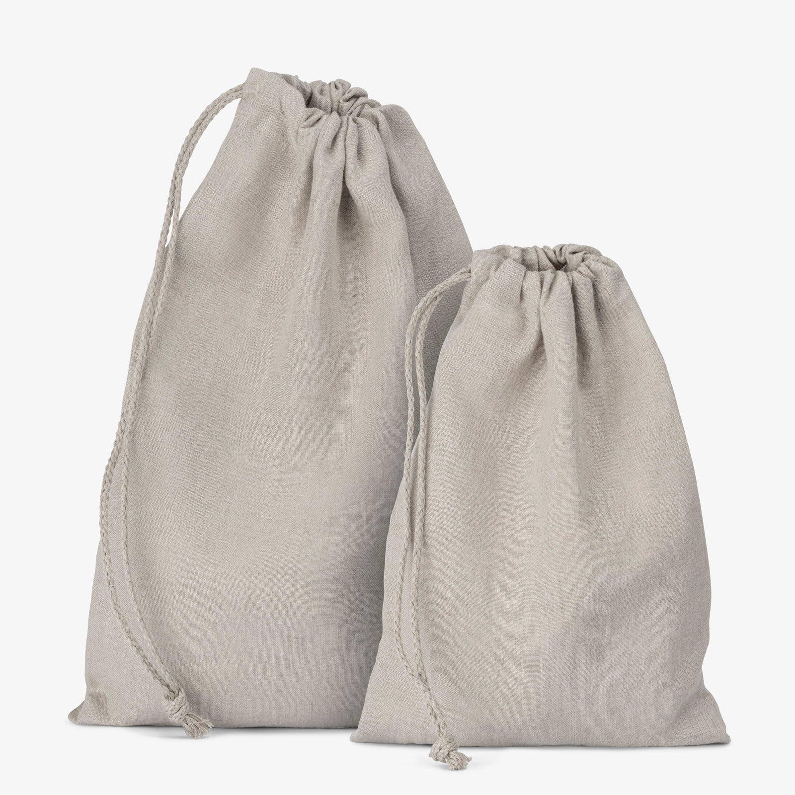 Linen drawstring bag Natural - Organic food storage (20x30cm 